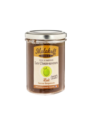 Pâte à tartiner Chocolat saveur Bergamote 240g.