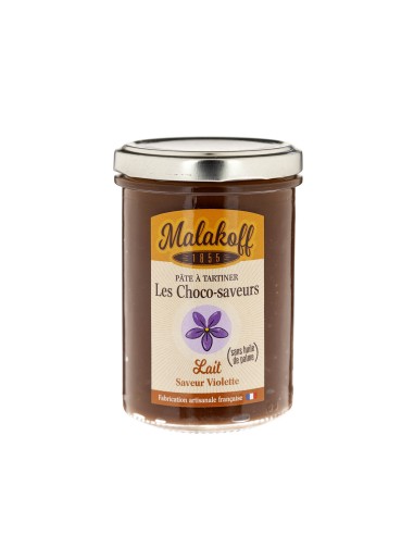 Pâte à tartiner Chocolat saveur Violette 240g.