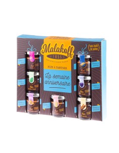 Semainier Anniversaires - 7 pots de pâtes à tartiner 40g. différentes